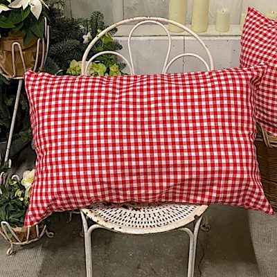 Coussin vichy rouge